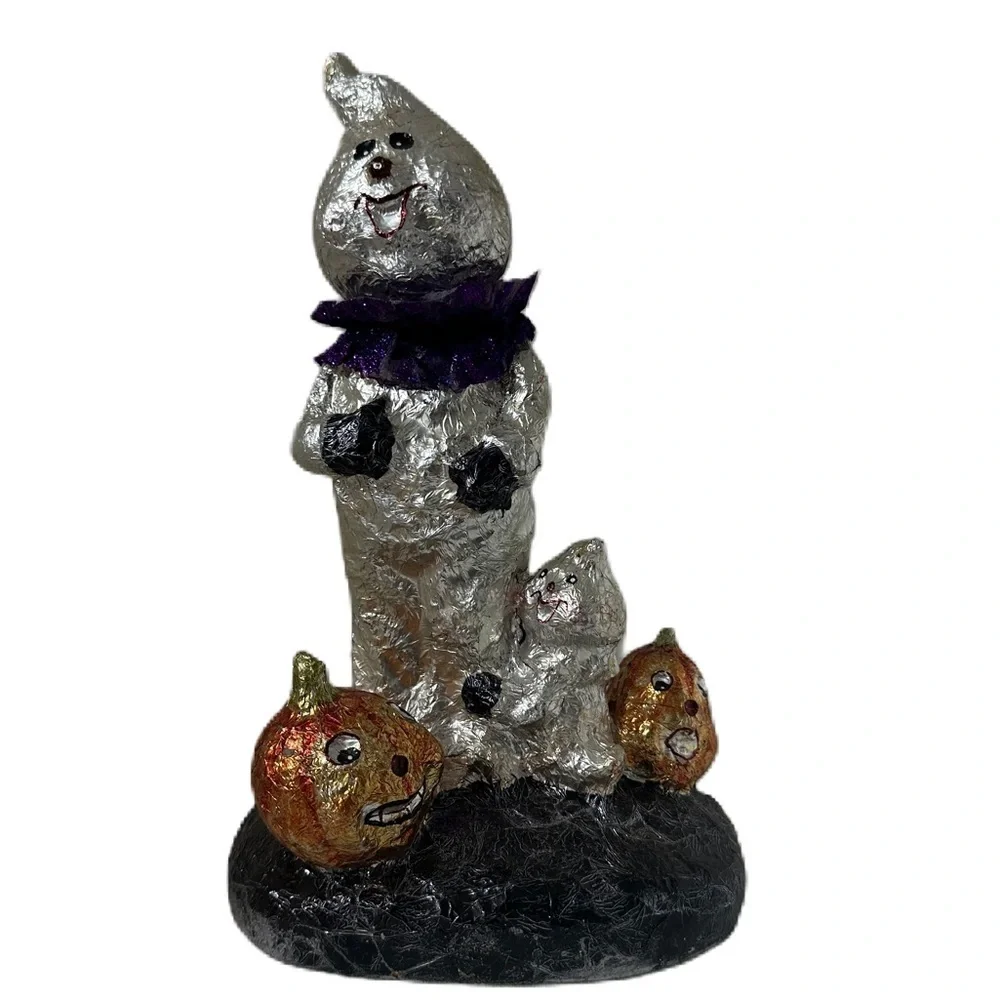 Halloween Ghost Foil Figurine and Pumpkins  Vintage Decor - Picture 8 of 15